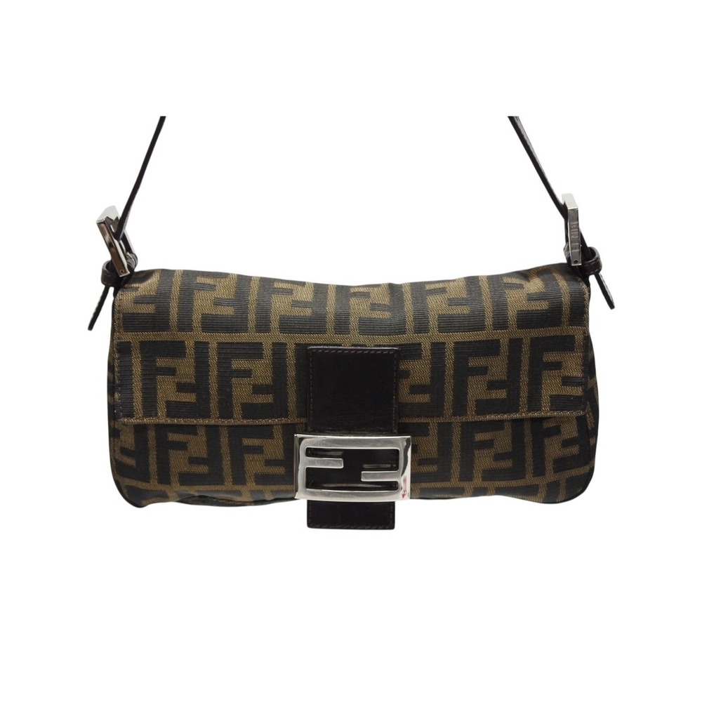 Fendi Mamma Zucca Shoulder leather brown bag Bucket canvas Hobo One